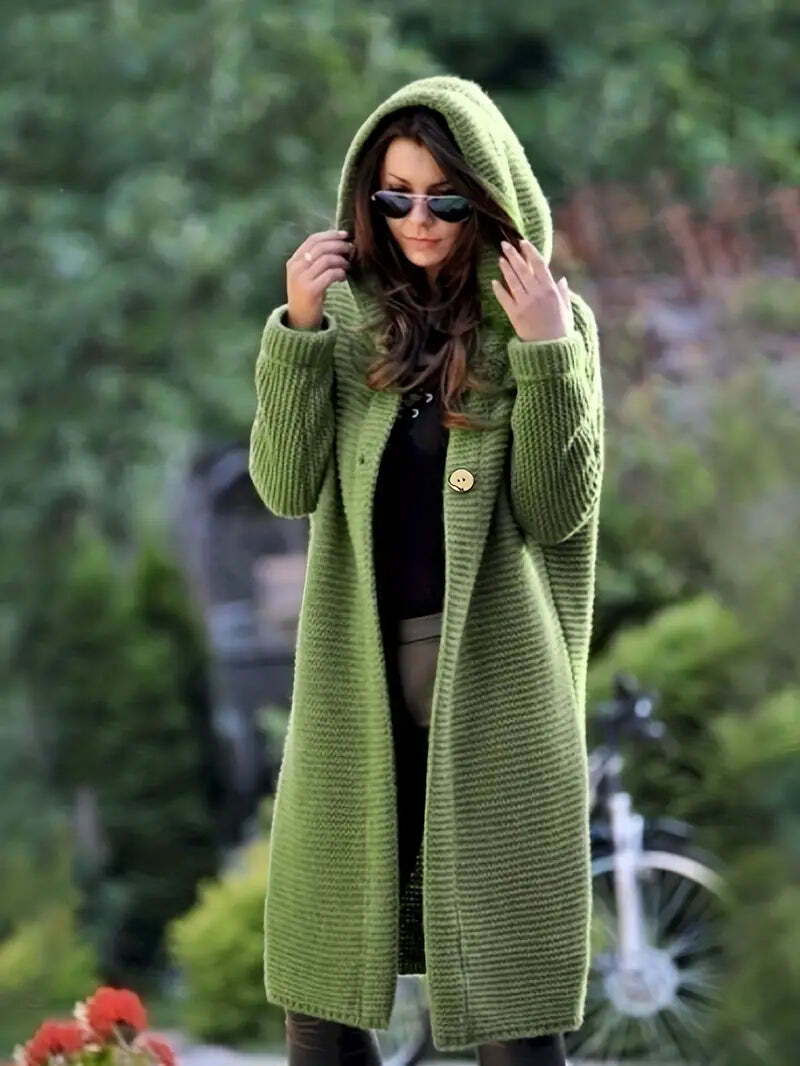 Strickmantel mit Kapuze für Damen