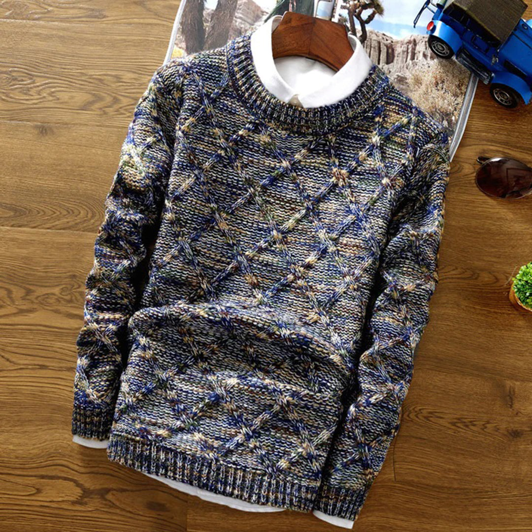 Strickpullover mit Rundhalsausschnitt für Herren