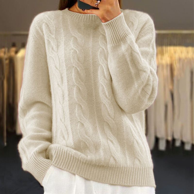 Strickpullover mit Zopfmuster - Sanfte Wärme & Schick - Winter