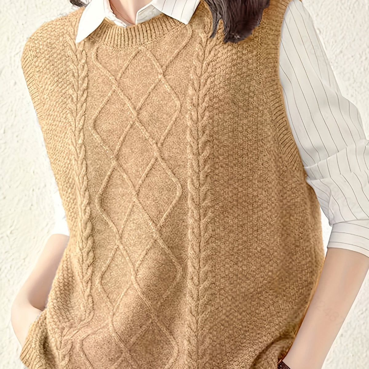 Strickpullunder mit Zopfmuster