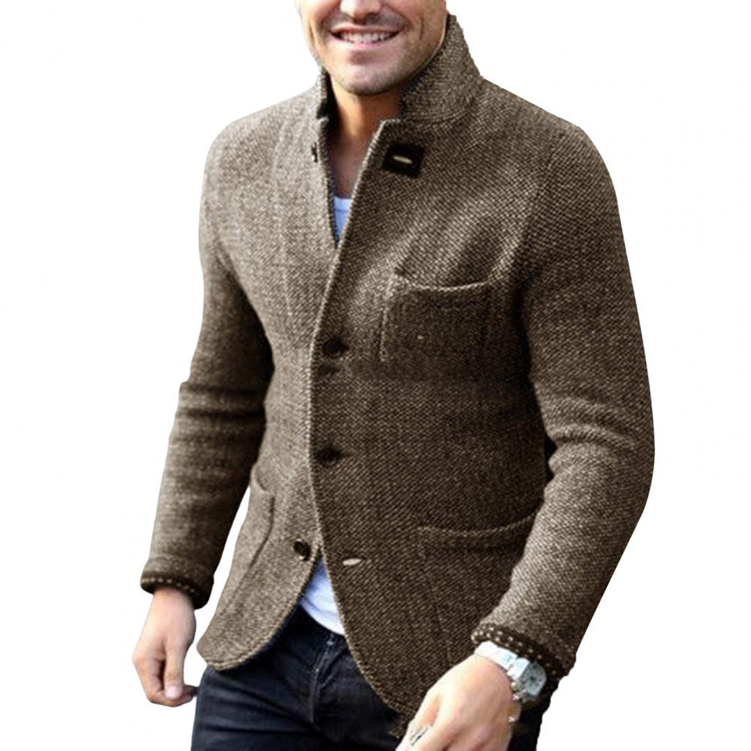 Strukturierte Strick-Blazer-Jacke für Herren