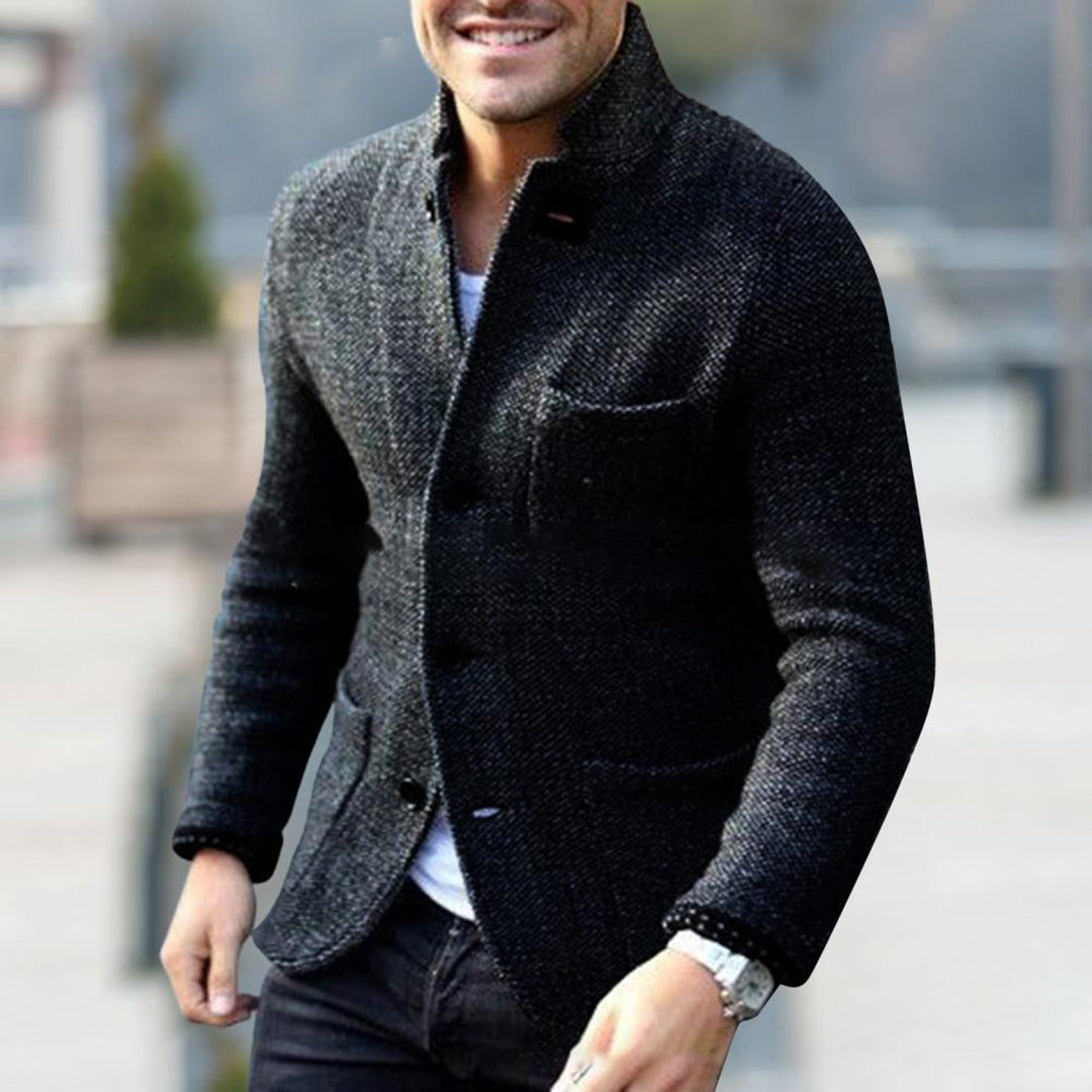 Strukturierte Strick-Blazer-Jacke für Herren