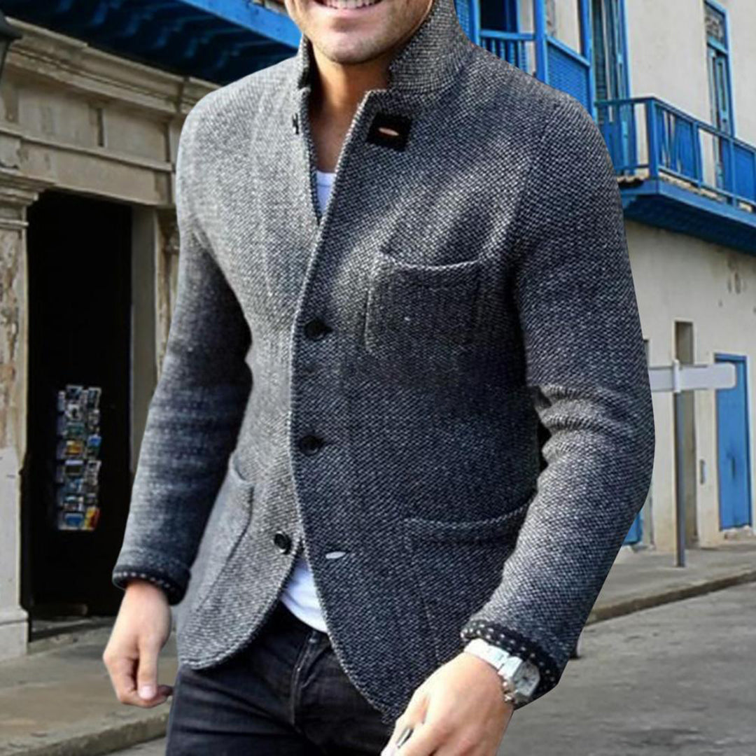 Strukturierte Strick-Blazer-Jacke für Herren