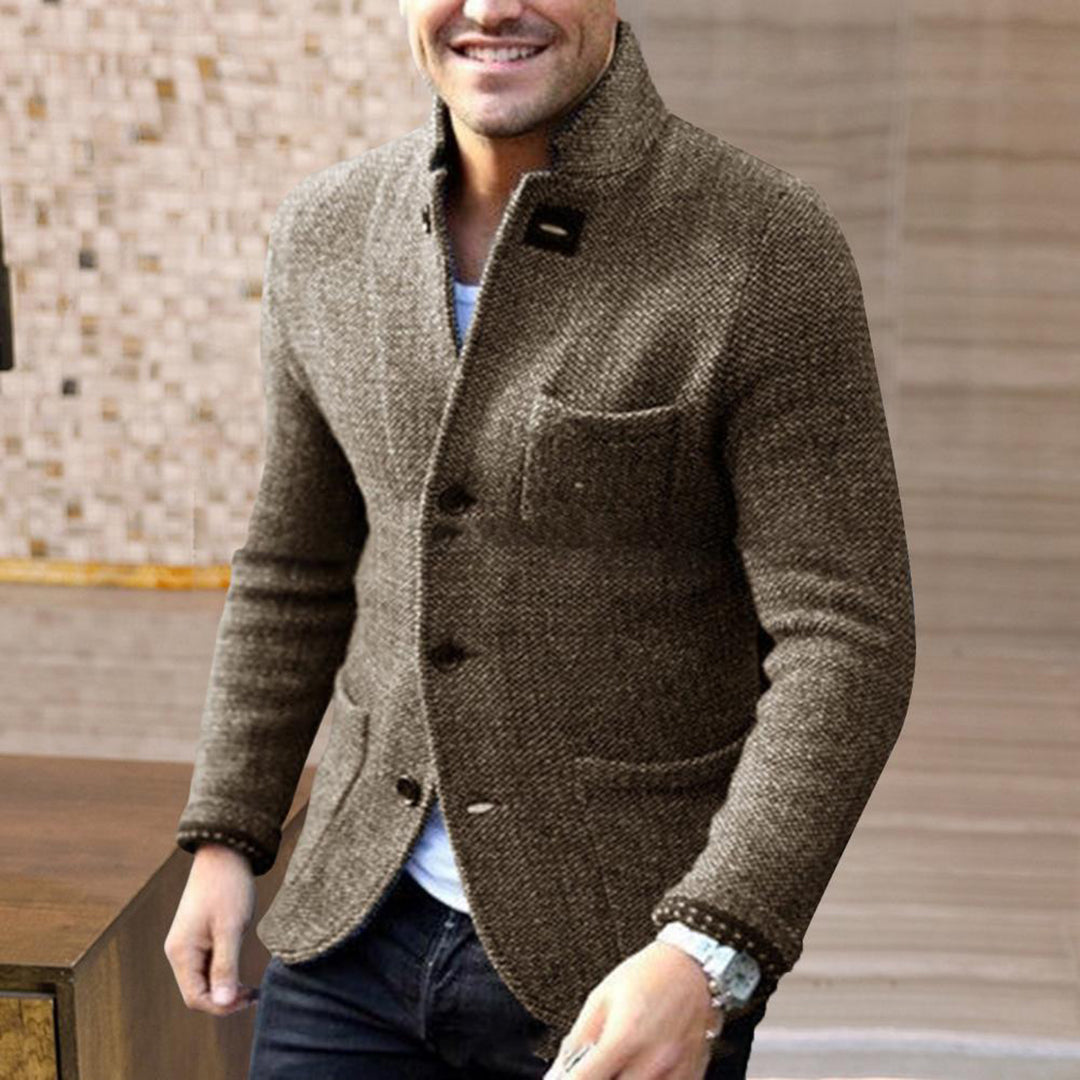 Strukturierte Strick-Blazer-Jacke für Herren