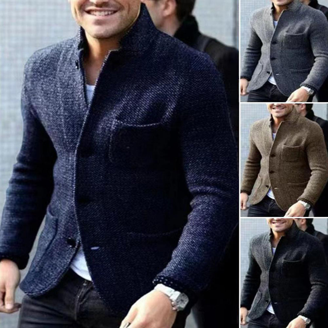 Strukturierte Strick-Blazer-Jacke für Herren