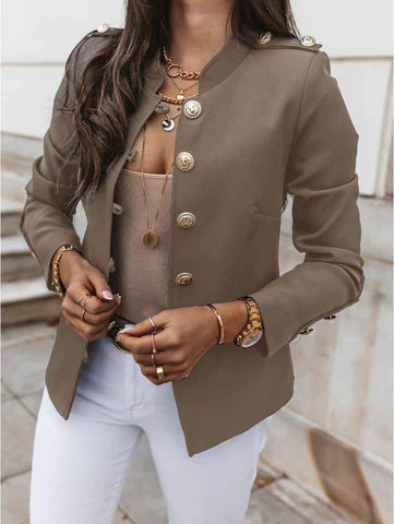 Taillierte Damen-Blazerjacke mit Knöpfen vorne