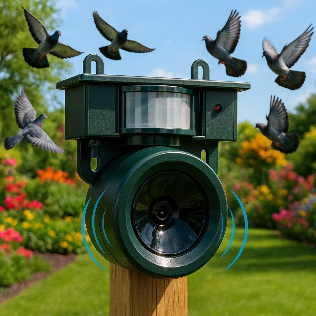 Tauben vertreiben von Balkon & Garten | Vogelabwehrgerät