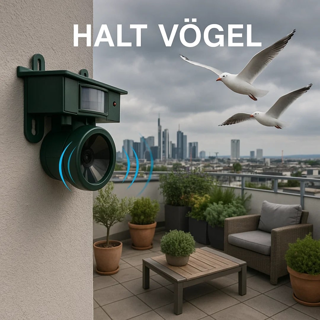 Tauben vertreiben von Balkon & Garten | Vogelabwehrgerät