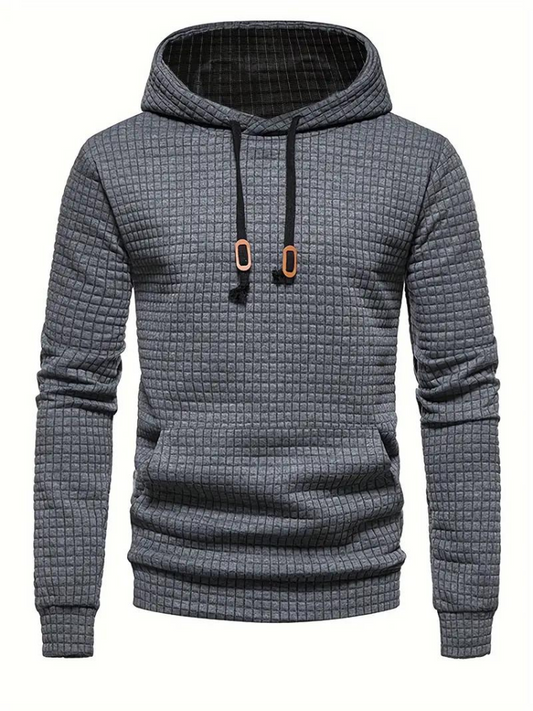 Texturierter Herren-Kapuzenpullover