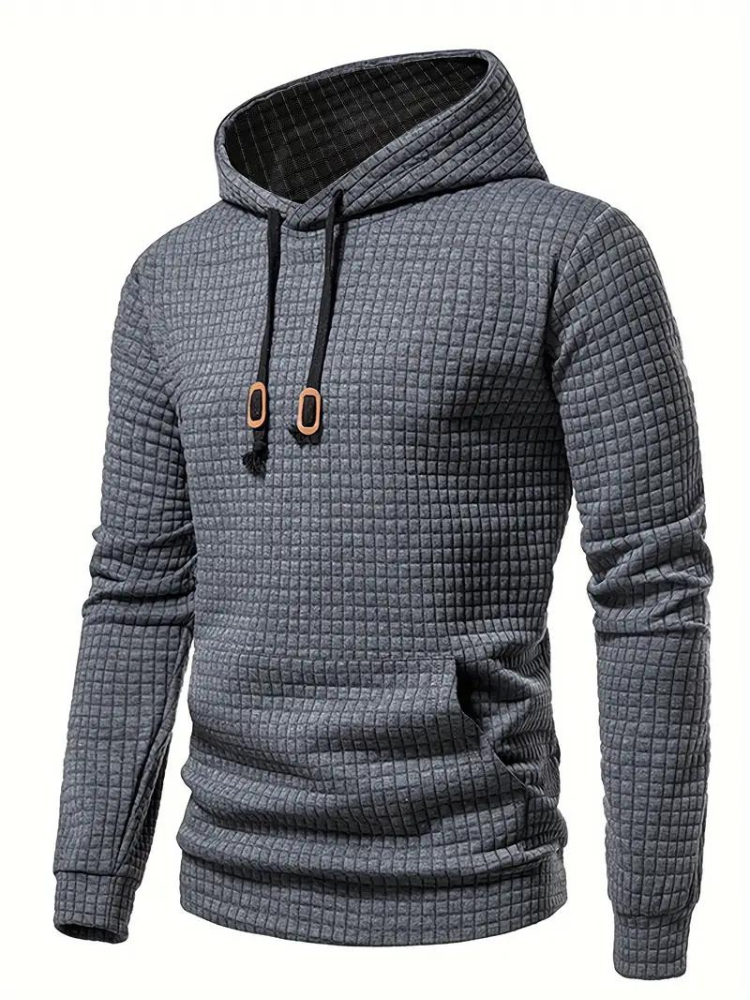 Texturierter Herren-Kapuzenpullover