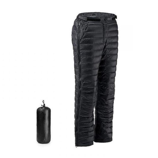 Thermo-Gänsedaunenhose mit Reißverschluss für Outdoor, Camping, Wandern und Skifahren