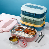 Thermo-Lunchbox aus Edelstahl zum Warm- oder Kalthalten von Speisen mit auslaufsicheren Fächern