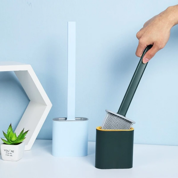 Toilettenbürste mit flexiblem Silikonkopf für hygienische, einfache Reinigung im modernen Design
