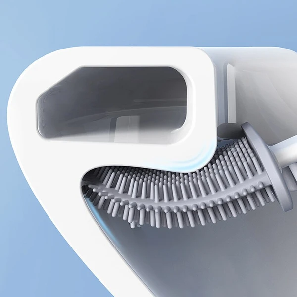 Toilettenbürste mit flexiblem Silikonkopf für hygienische, einfache Reinigung im modernen Design
