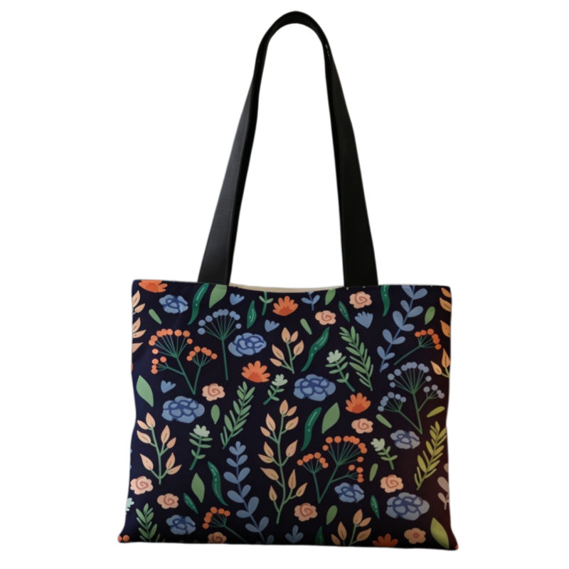 Tote-Bag aus Canvas mit künstlerischem Blumenprint