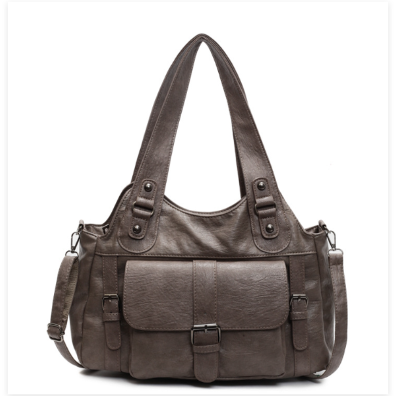 Tote-Bag aus Kunstleder im Vintage-Look