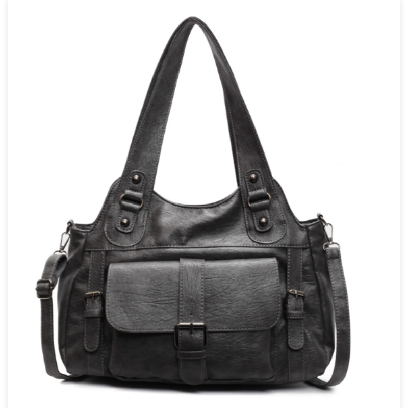 Tote-Bag aus Kunstleder im Vintage-Look