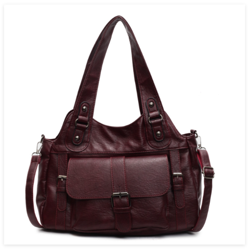 Tote-Bag aus Kunstleder im Vintage-Look