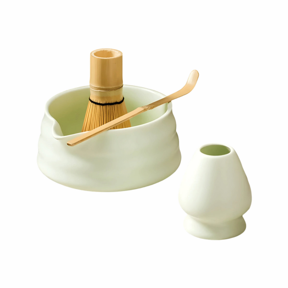 Traditionelles Matcha-Zubereitungsset mit Schale für Zuhause