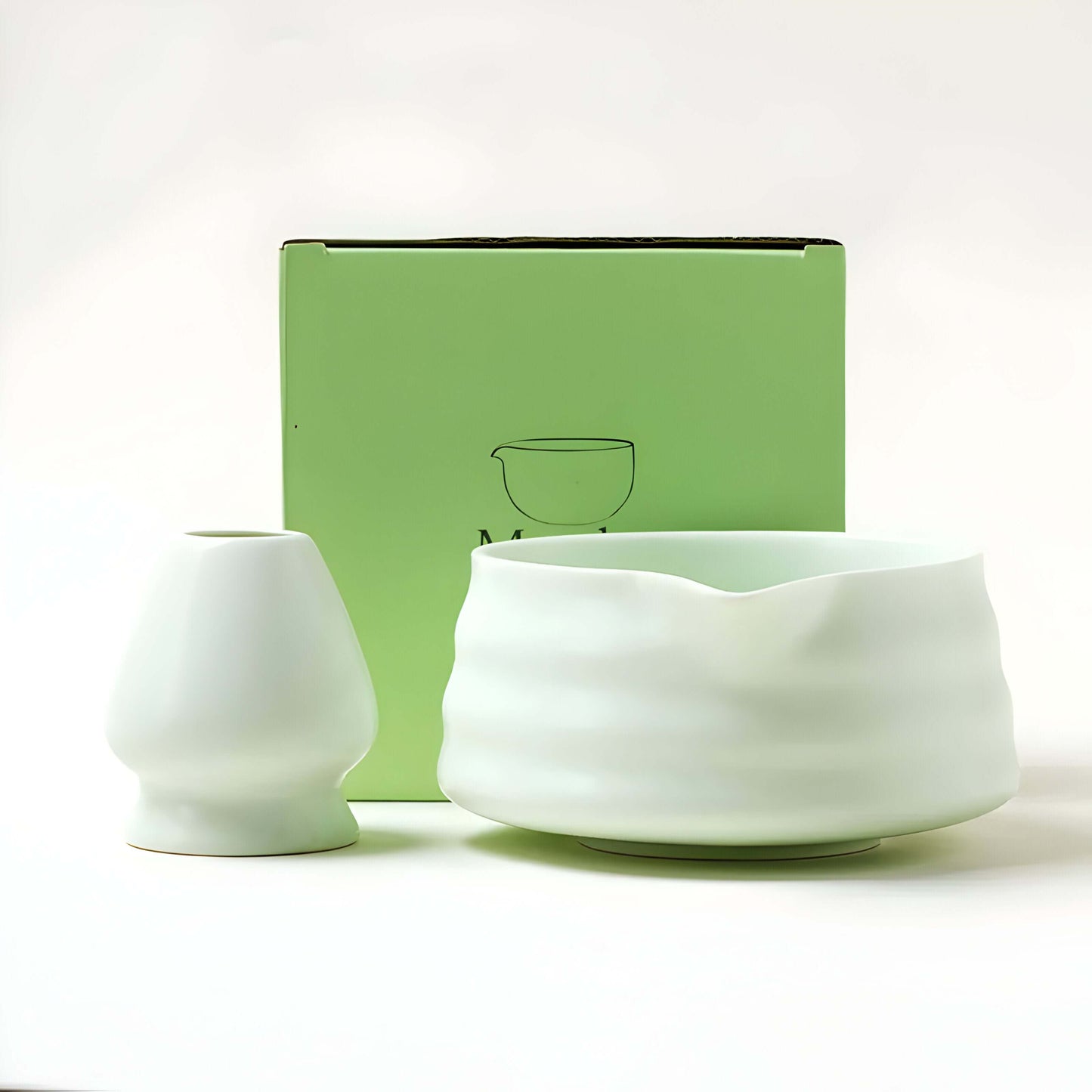 Traditionelles Matcha-Zubereitungsset mit Schale für Zuhause