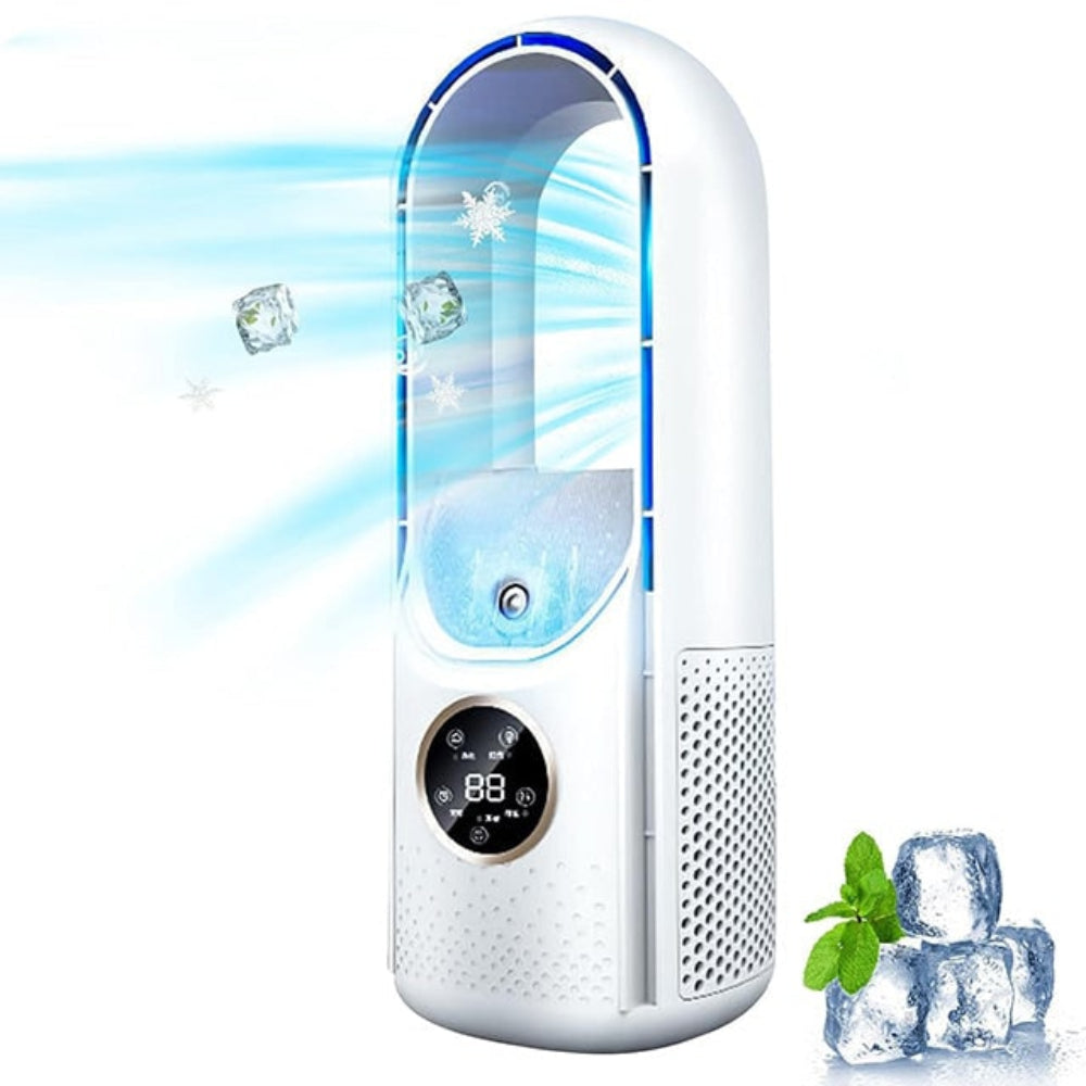 Tragbare Klimaanlage mit Wasserkühlung und rotorlosem Design – leiser Betrieb für kleine Räume