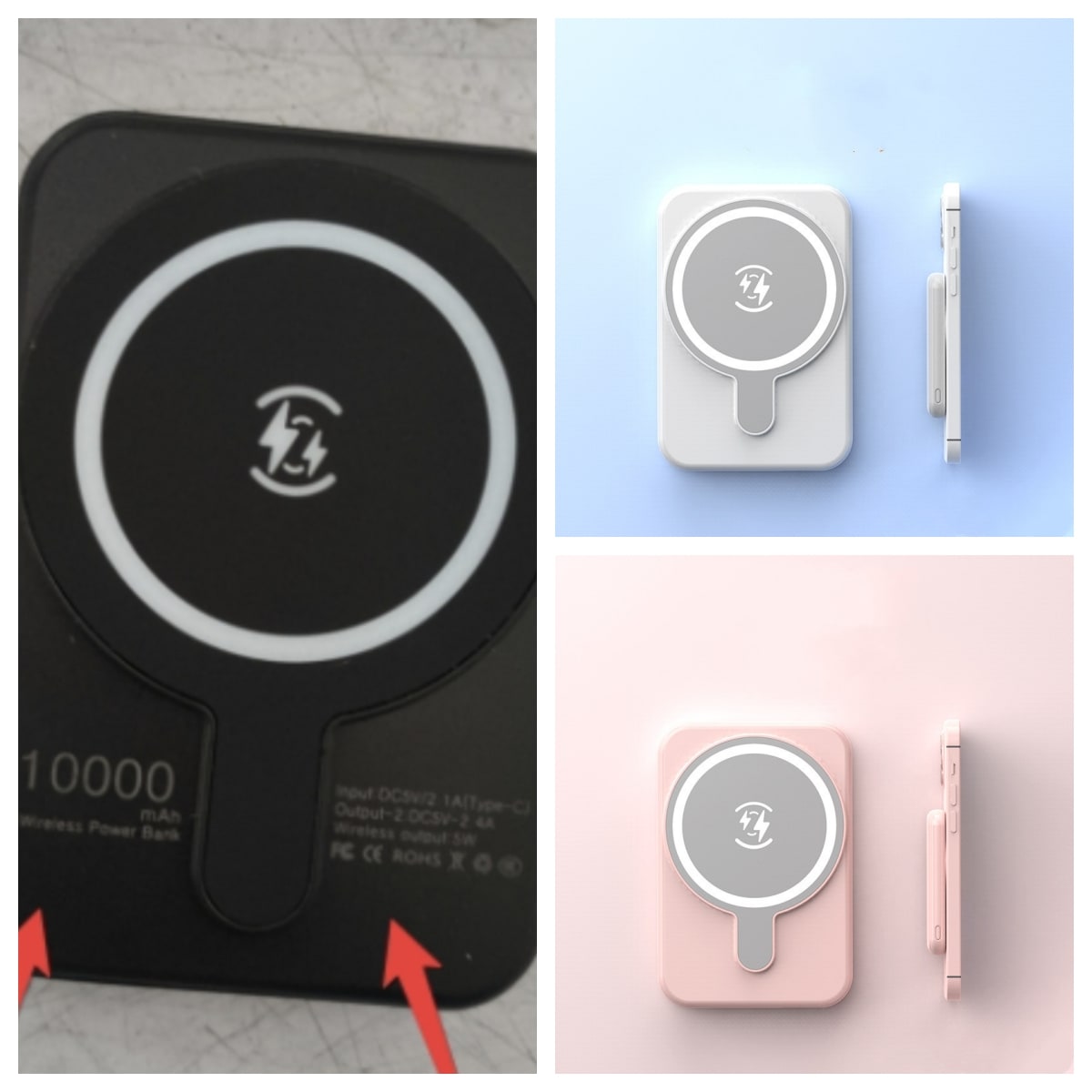 Tragbare magnetische Schnelllade-Powerbank für Smartphones mit 10.000 mAh, kabellos und im schlanken Design