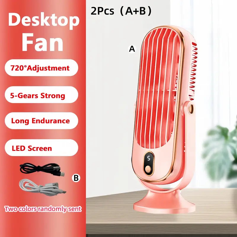 Tragbare Mini-Klimaanlage mit USB-Aufladung – 5 Geschwindigkeitsstufen & 720°-Drehung