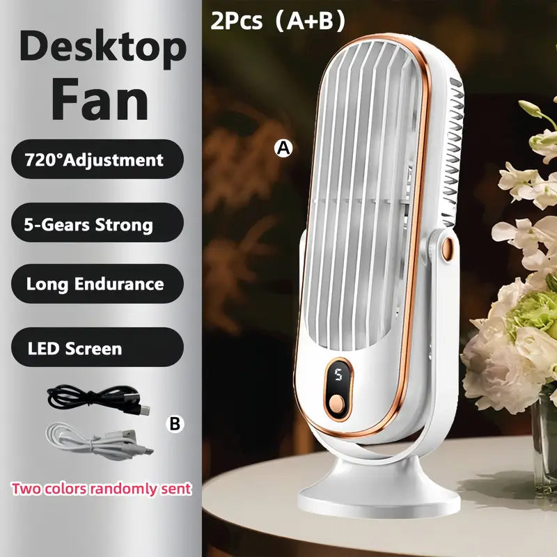 Tragbare Mini-Klimaanlage mit USB-Aufladung – 5 Geschwindigkeitsstufen & 720°-Drehung