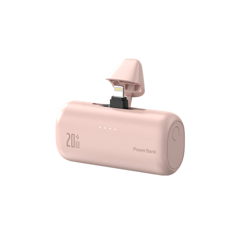 Tragbare Powerbank mit integriertem Lightning-Anschluss und Schnellladefunktion