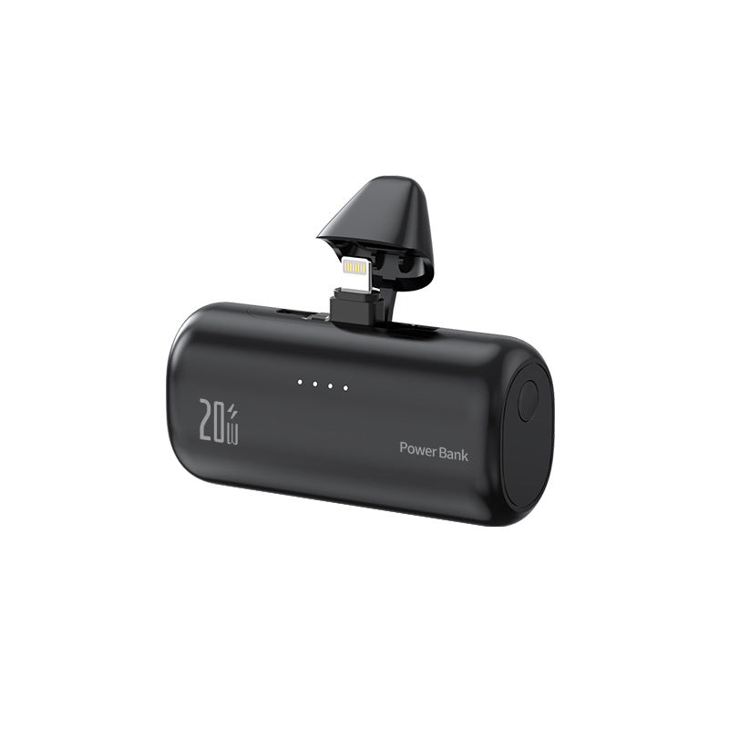 Tragbare Powerbank mit integriertem Lightning-Anschluss und Schnellladefunktion