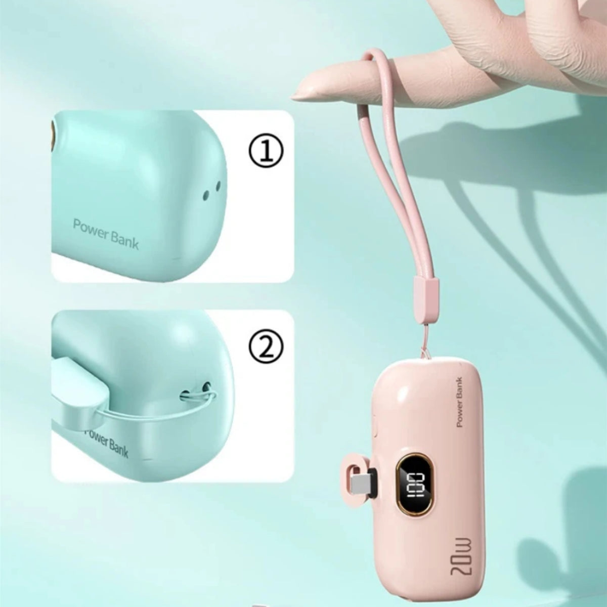 Tragbare Powerbank mit LED-Display und Dual-Port-Kompatibilität, 30000 mAh