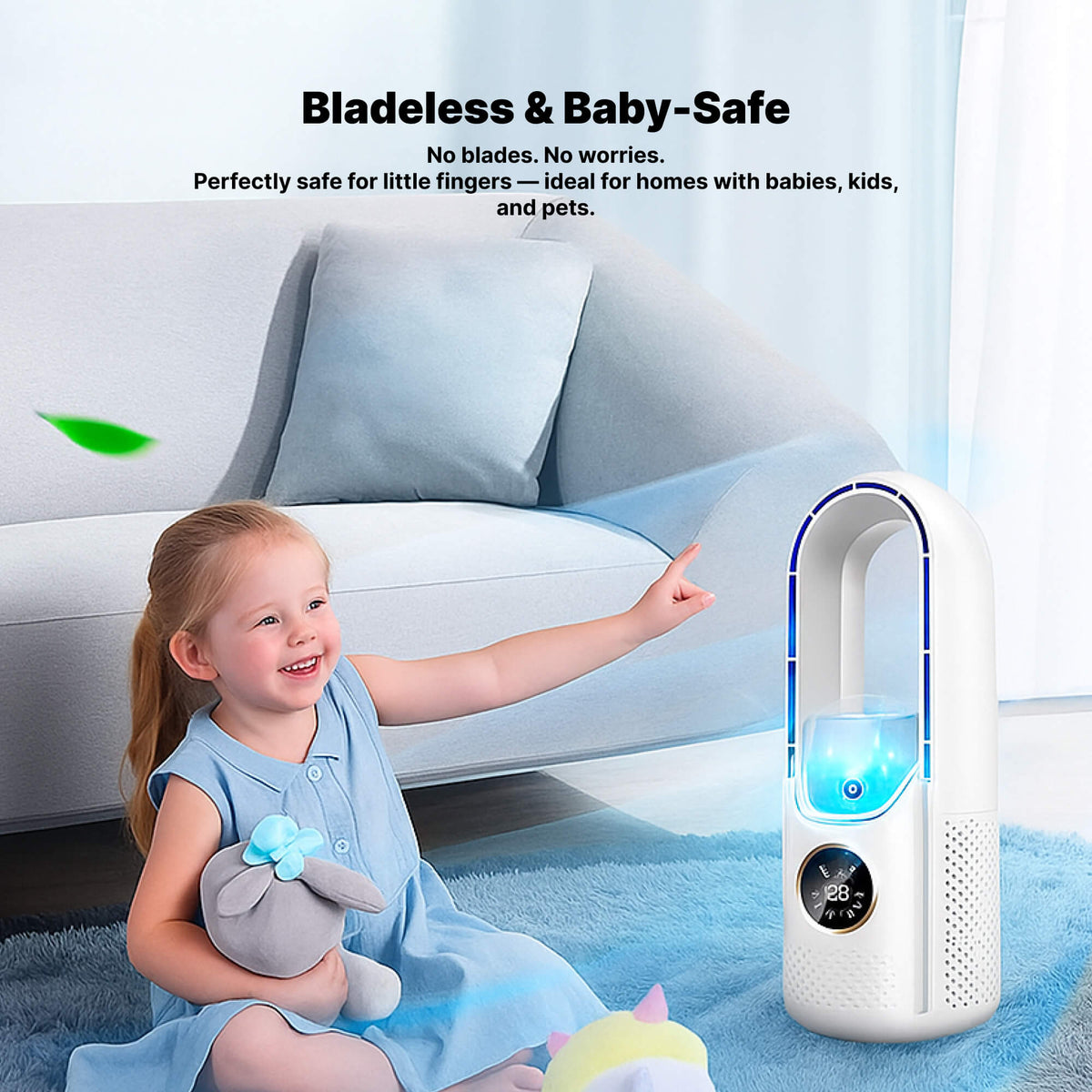 Tragbare rotorlose Klimaanlage | Ultra-leise, ergonomisches Design & ideal für Zuhause und Büro