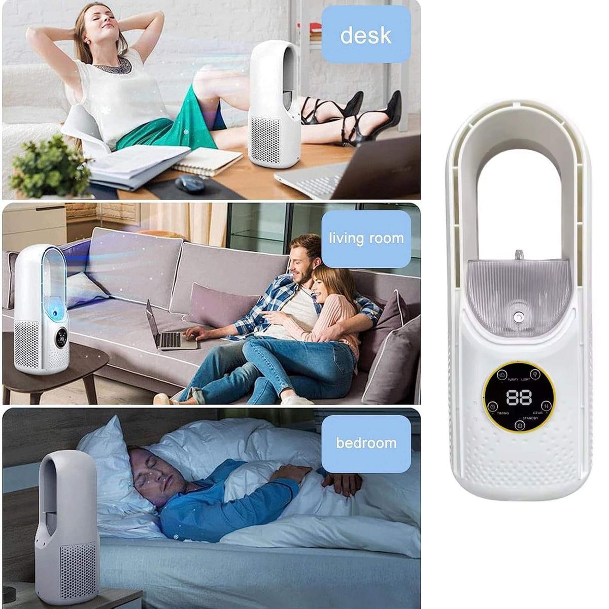 Tragbare rotorlose Klimaanlage | Ultra-leise, ergonomisches Design & ideal für Zuhause und Büro