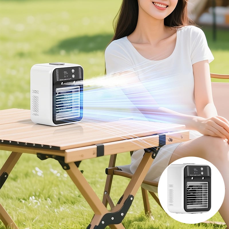 Tragbarer 3-in-1-Kühlventilator mit Sprühnebel in 2 Stufen