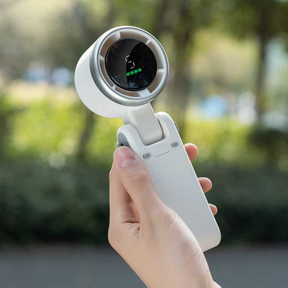 Tragbarer flügelloser Mini-Handventilator zur Kühlung mit digitaler Geschwindigkeitsanzeige