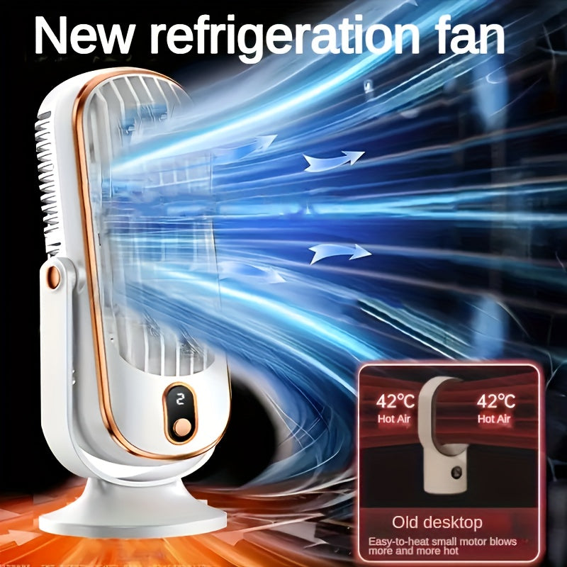 Tragbarer Klimaanlagen-Ventilator - Großer Akku, Doppelmotor, 5-Stufen-Luftkühler mit 720°-Rundum-Gebläse - Ideal für Büro, Camping, Wohnmobil, USB-Ventilator - Tolles Geschenk für Erntedankfest, Halloween, Weihnachten