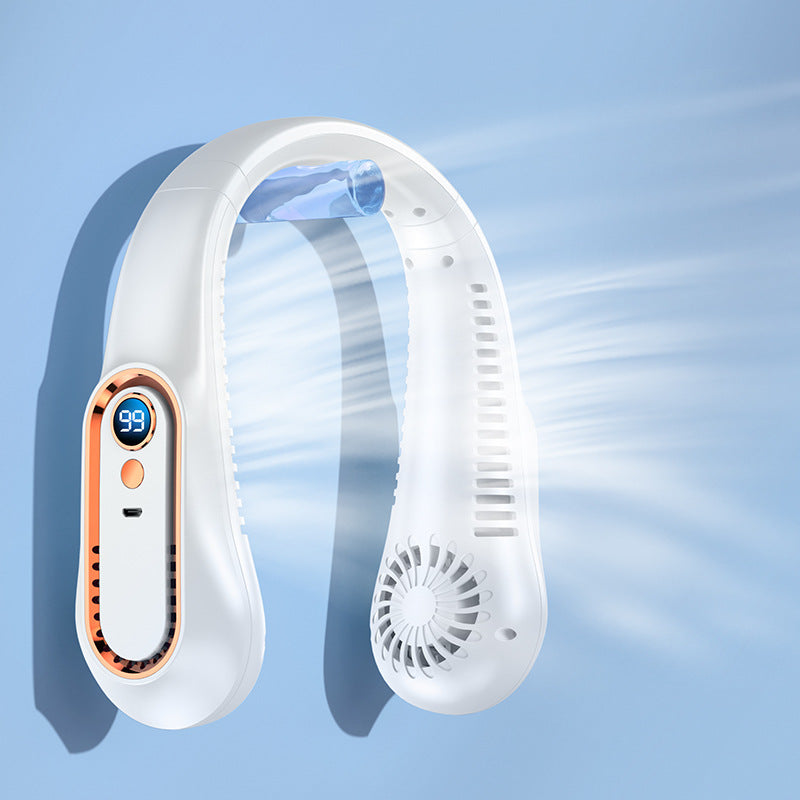 Tragbarer Nackenventilator mit Digitalanzeige, Unisex