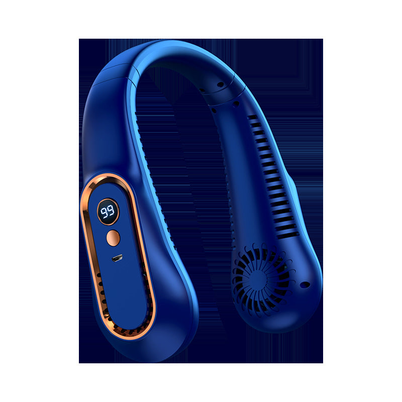 Tragbarer Nackenventilator mit Digitalanzeige, Unisex