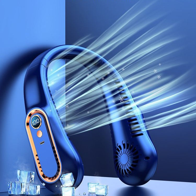 Tragbarer Nackenventilator mit Digitalanzeige, Unisex