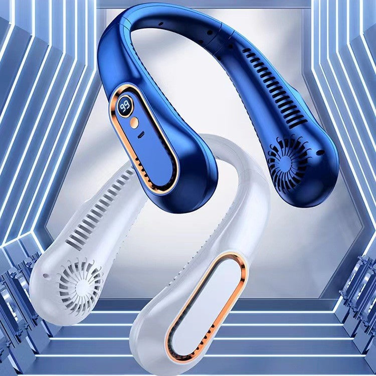 Tragbarer Nackenventilator mit Digitalanzeige, Unisex