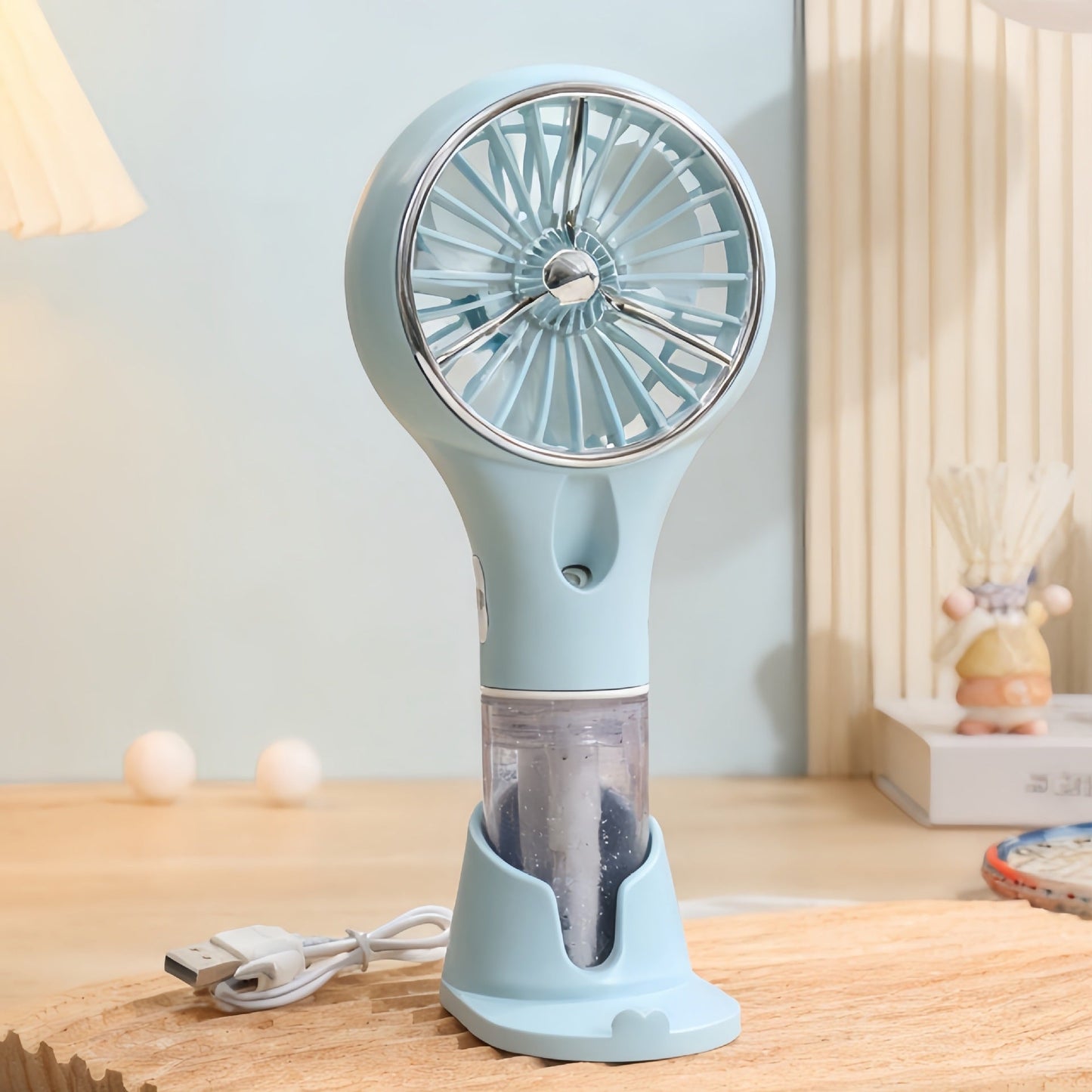 Tragbarer Unisex-Sprüh-Handventilator mit USB-Ladefunktion und ergonomischem Design