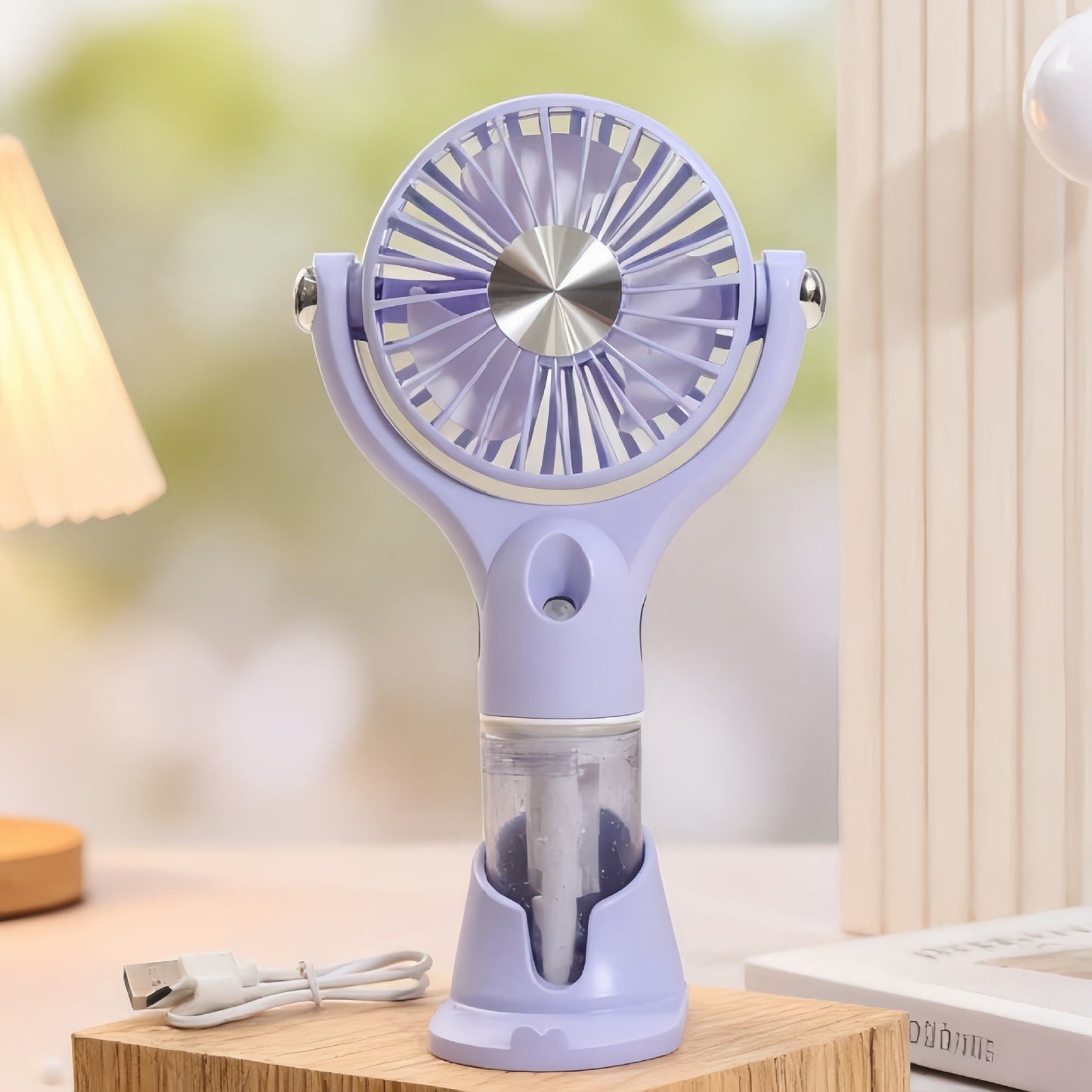 Tragbarer Unisex-Sprüh-Handventilator mit USB-Ladefunktion und ergonomischem Design