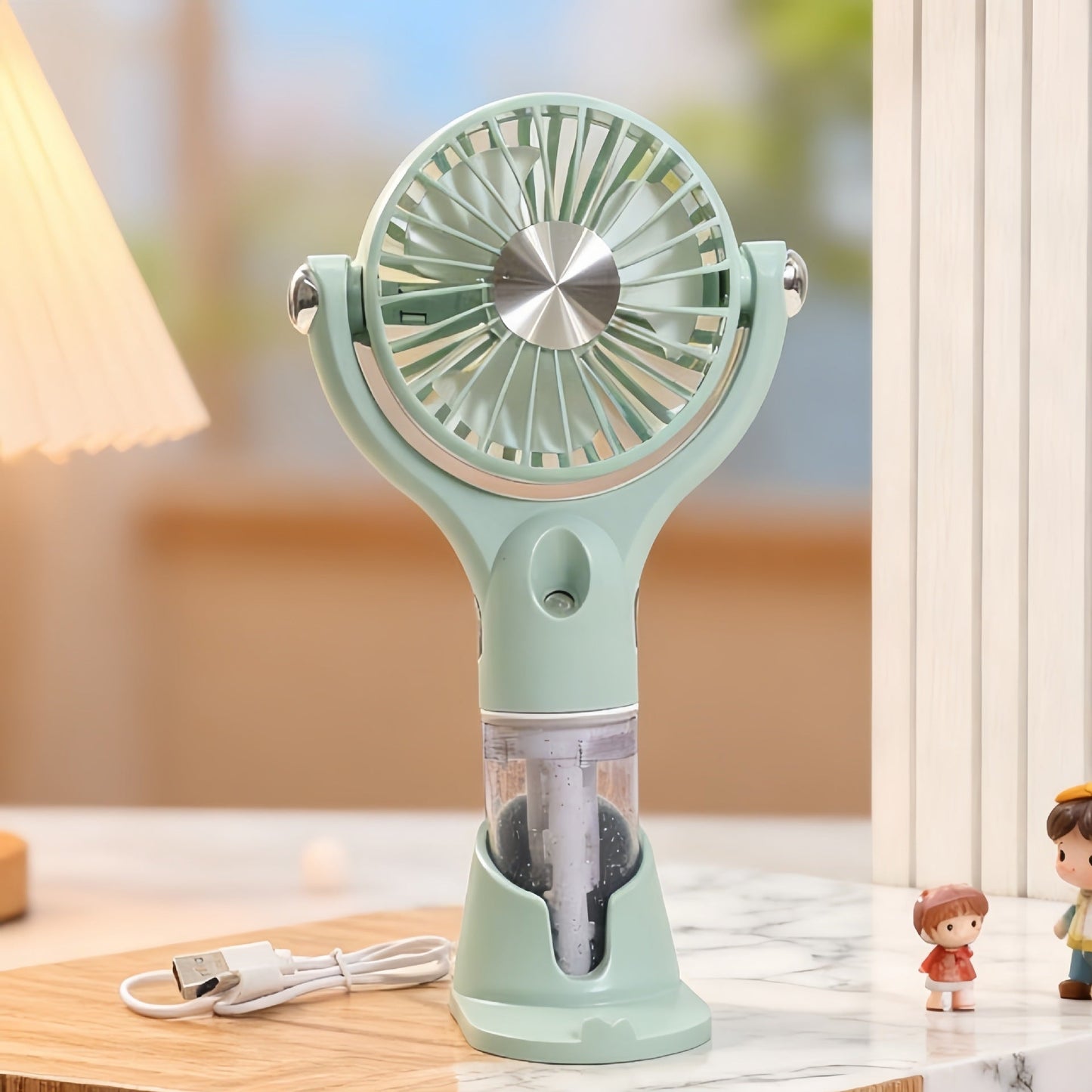 Tragbarer Unisex-Sprüh-Handventilator mit USB-Ladefunktion und ergonomischem Design