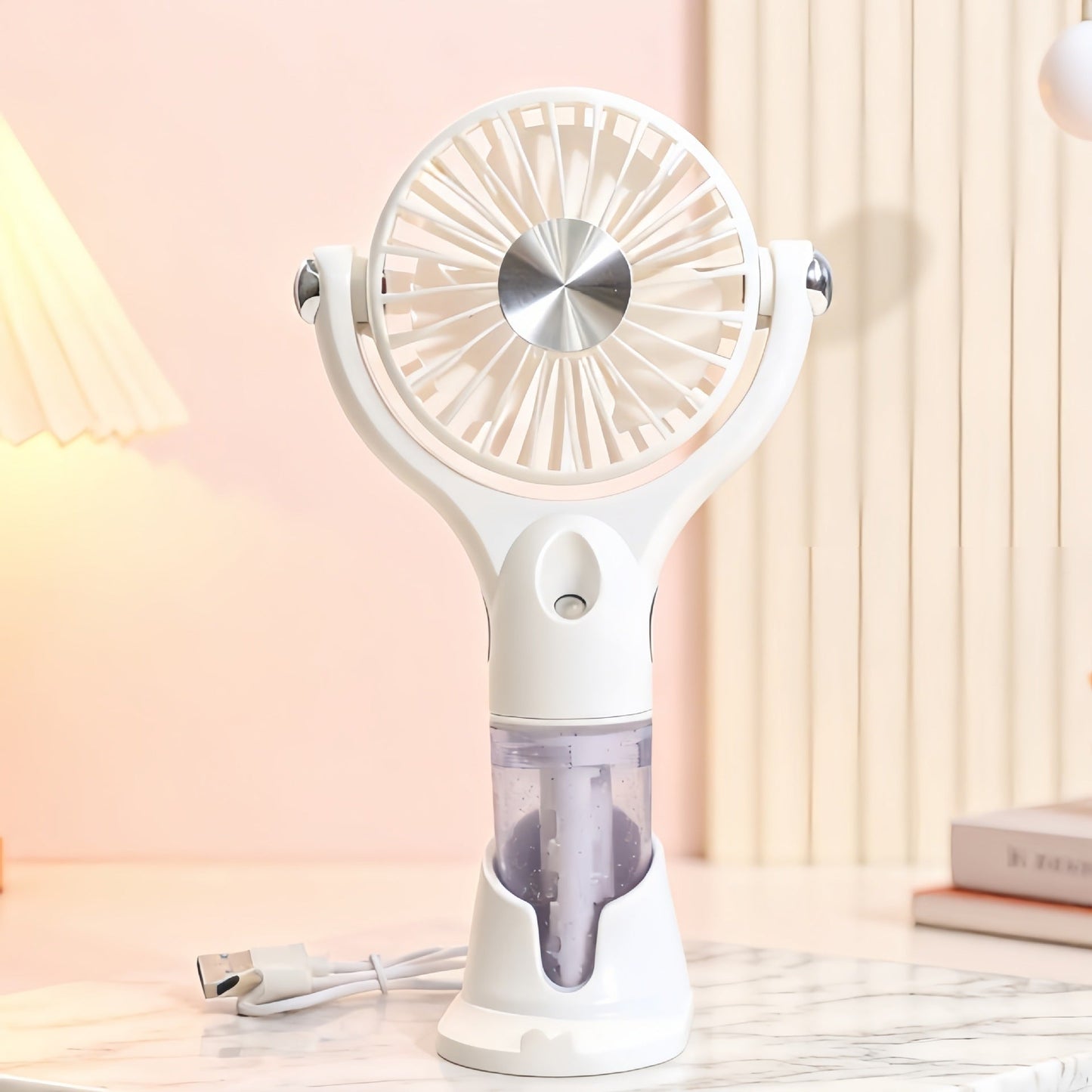 Tragbarer Unisex-Sprüh-Handventilator mit USB-Ladefunktion und ergonomischem Design