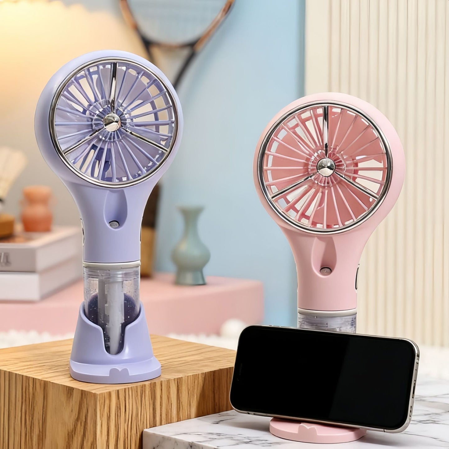 Tragbarer Unisex-Sprüh-Handventilator mit USB-Ladefunktion und ergonomischem Design