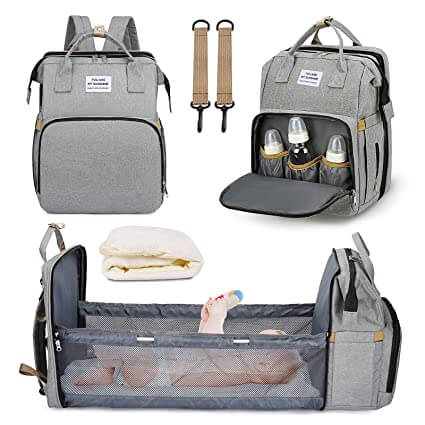 Tragbares Babybett & Wickeltasche – Multifunktionaler Reiserucksack