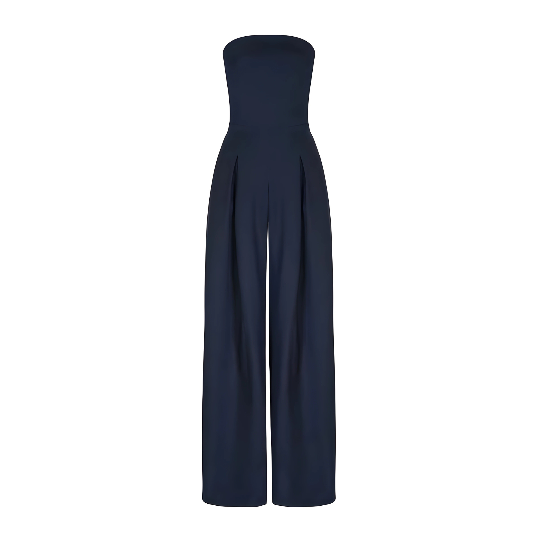 Trägerloser Damen-Jumpsuit mit weitem Bein