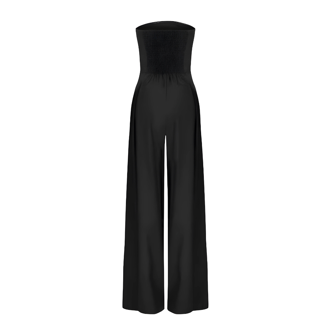 Trägerloser Damen-Jumpsuit mit weitem Bein