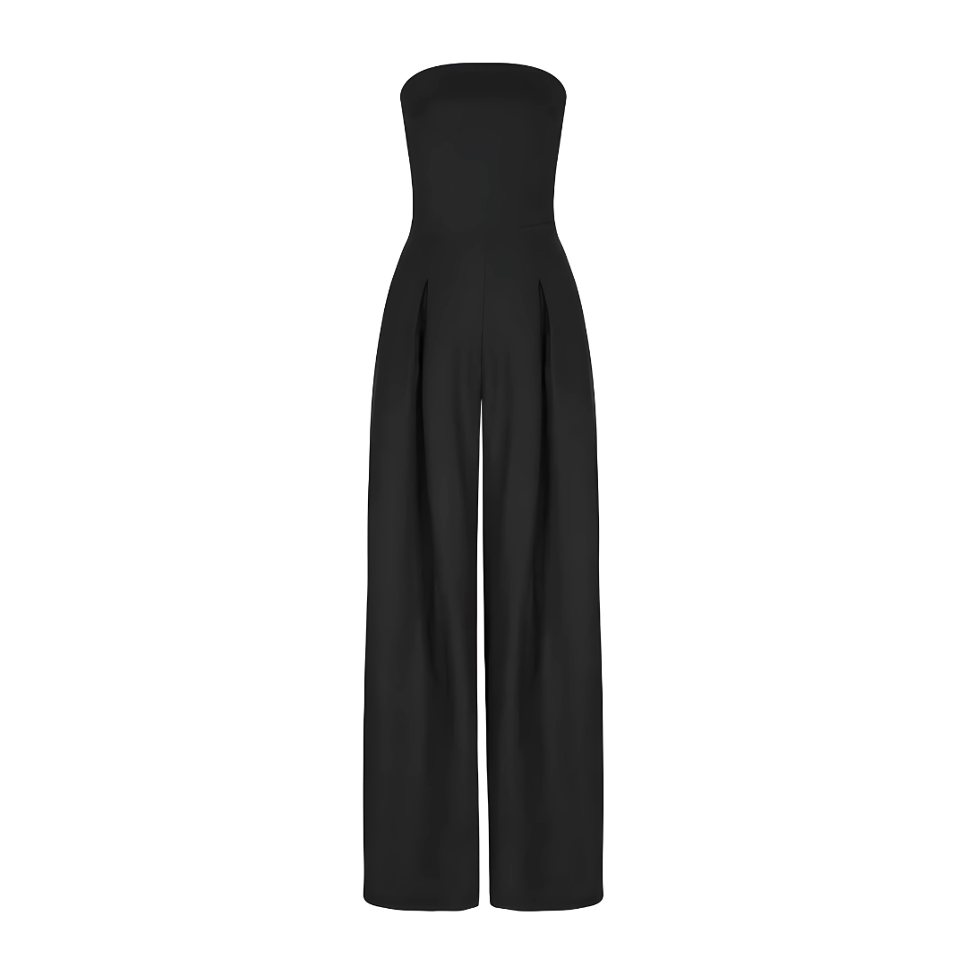 Trägerloser Damen-Jumpsuit mit weitem Bein