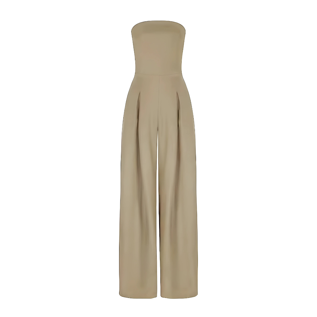 Trägerloser Damen-Jumpsuit mit weitem Bein